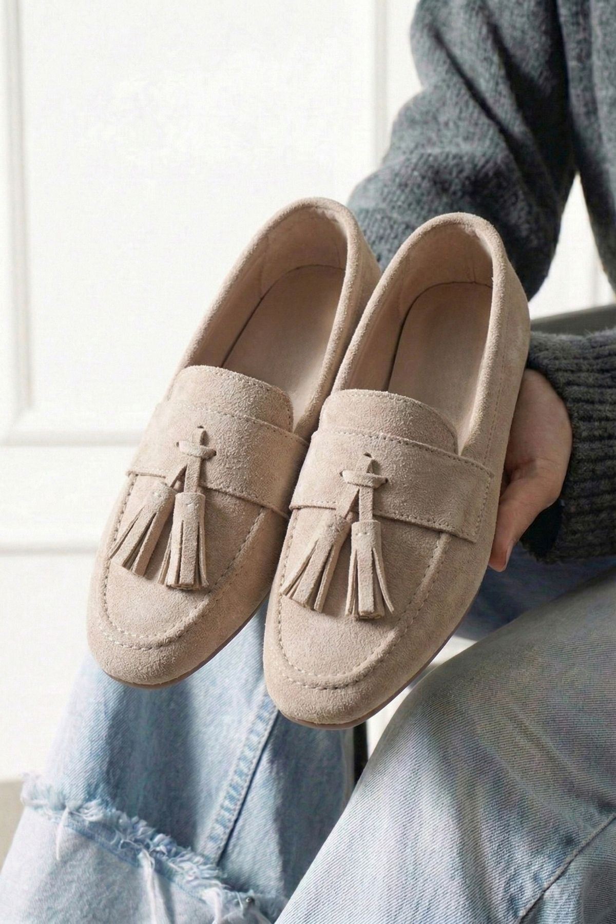 FUGA MODA  Savona Vizon Süet Püskül Detaylı Loafer Babet Günlük Ayakkabı - Görsel 4