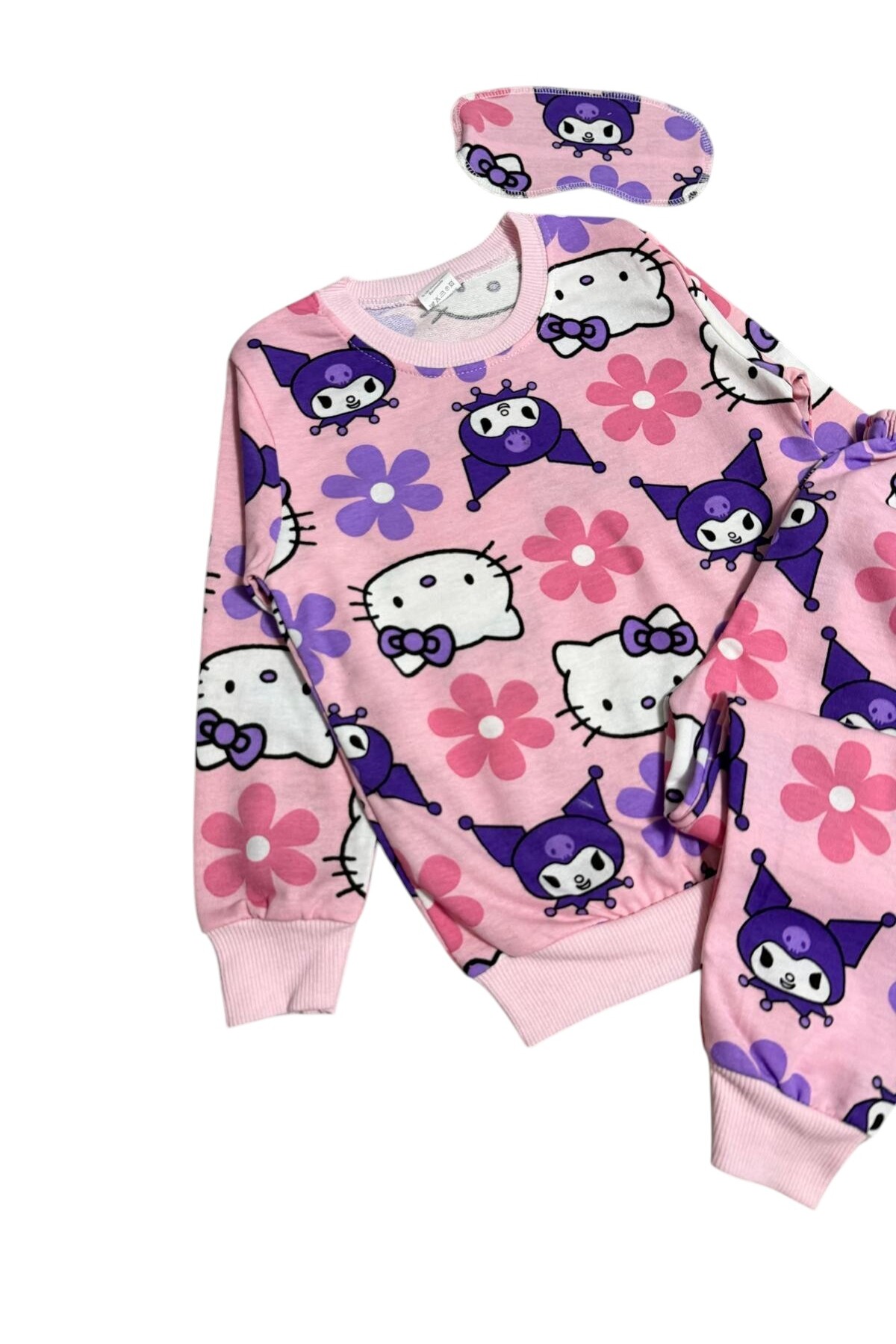 Fil Kids Kız Çocuk Pamuklu Kumaş Pembe Renk Figür Desenli Uyku Bantlı Uzun Kollu Mevsimlik Pijama Takımı fotoğrafı 3 (önizleme)