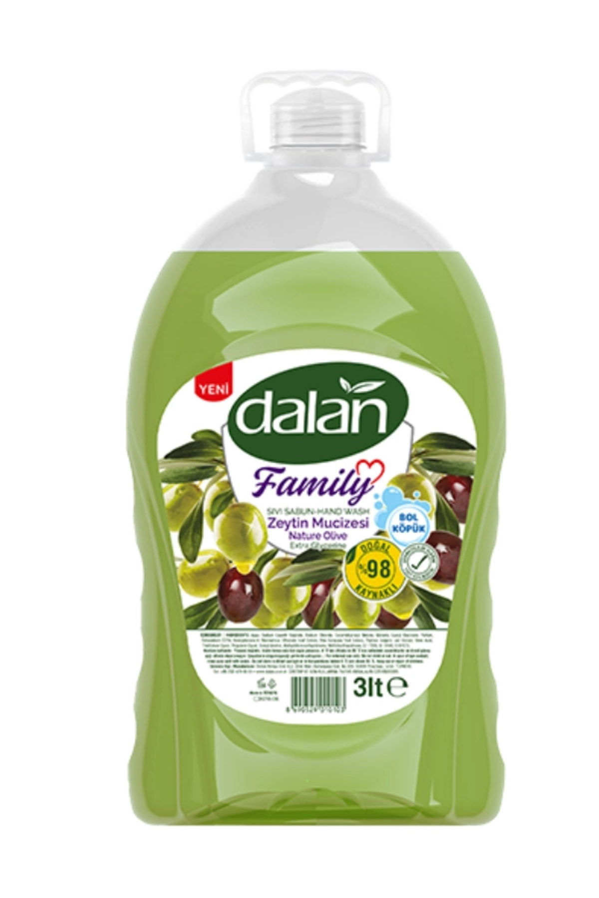 Dalan Family Sıvı Sabun Zeytin Mucizesi 3 L x 1 adet %98 Doğal Kaynaklı - Fiyatı, Yorumları