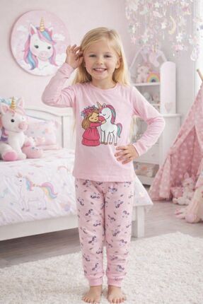 Pico Baby Kız Çocuk / %100 Pamuk / Desenli / Uzunkollu / Alt-Üst Pijama Takımı