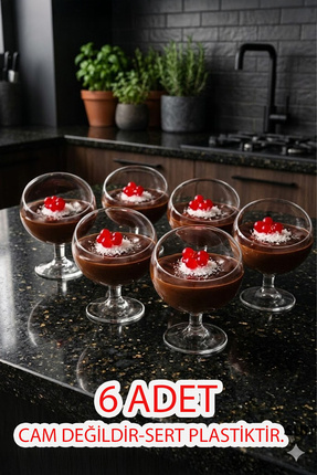 Ela&Elis Vionelle Tatlı & Magnolya Mika Sunum Bardağı 6’lı Set - Sunum Kasesi...