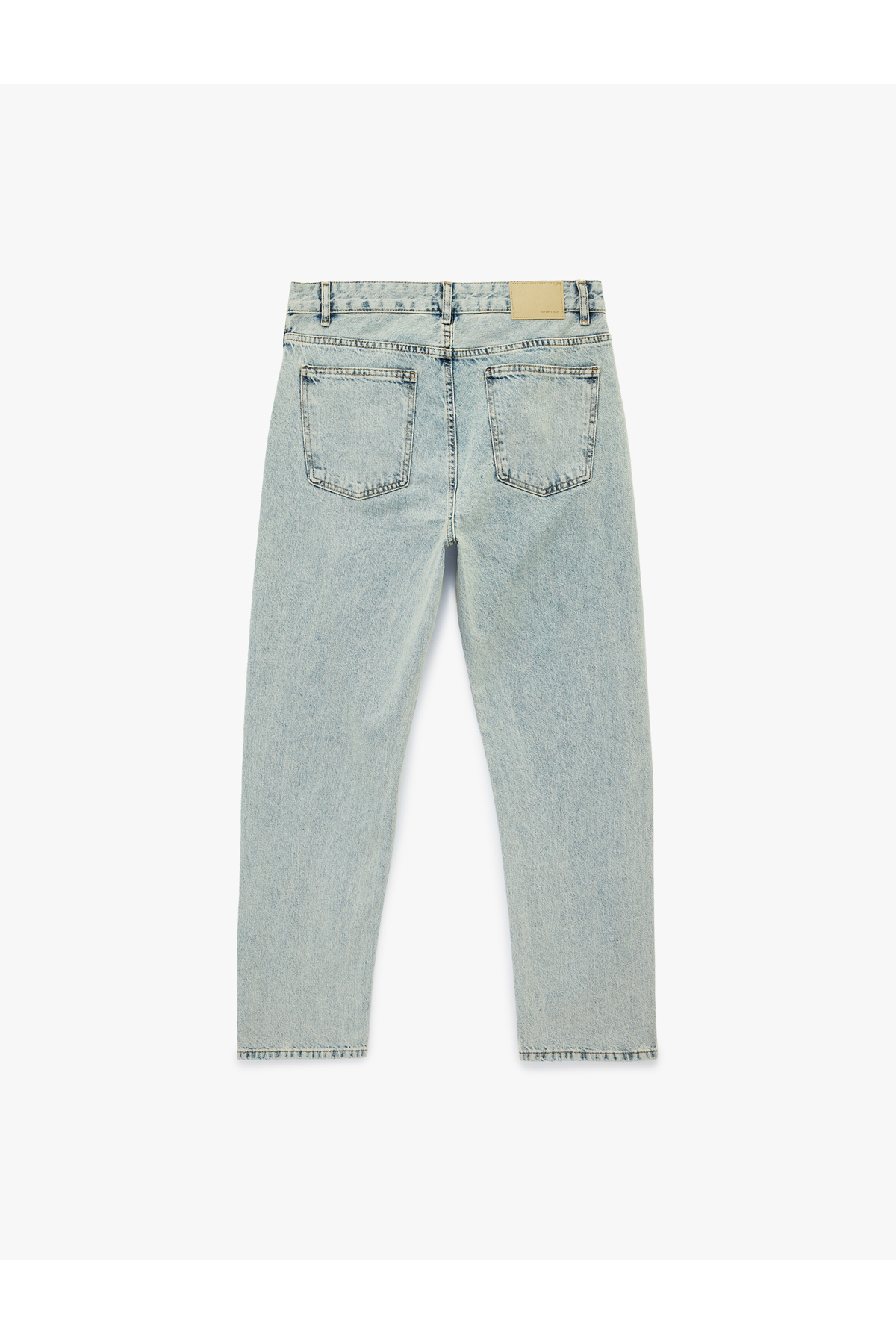 Koton Normal Bel Pamuklu Vintage Straight Jean Pantolon görsel 3