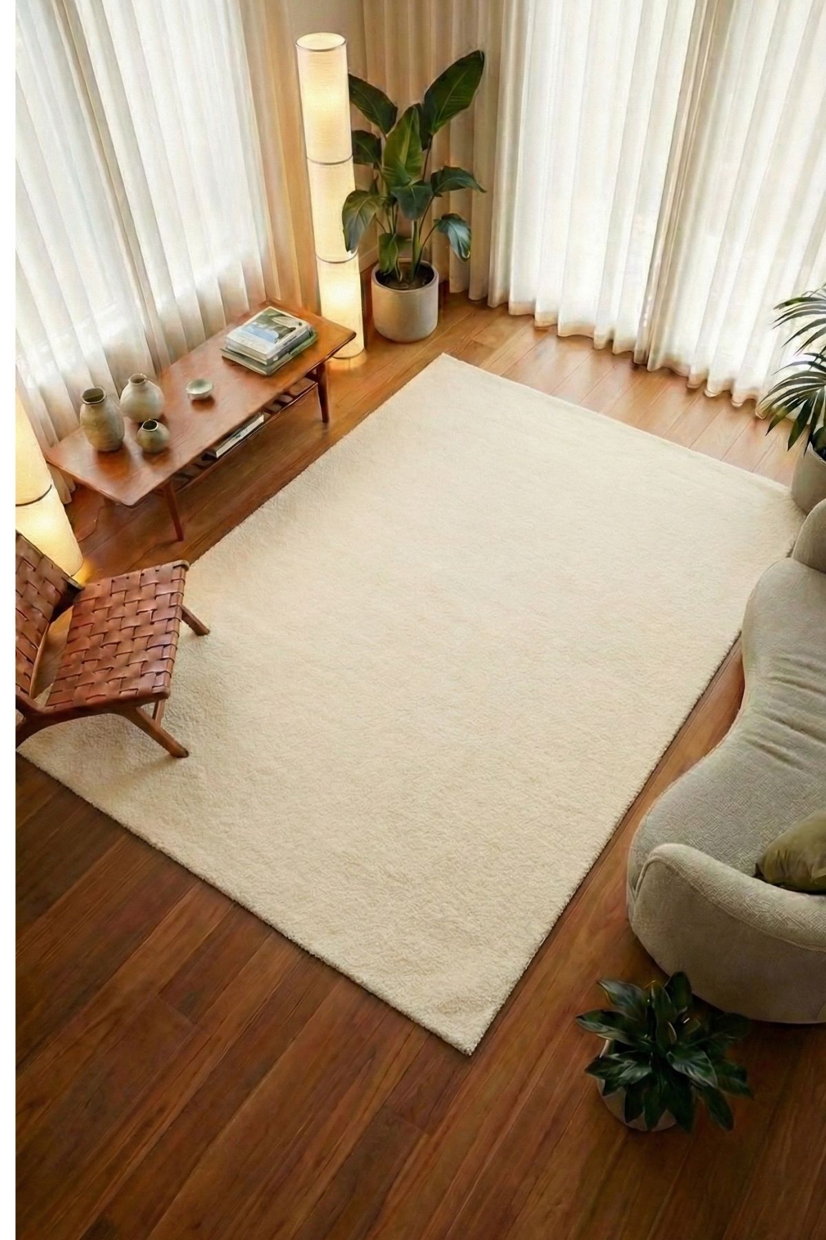 Mabel Cream Soft Inlay Carpet | 6 Color Options • Anti-Slip Sole • Washable
