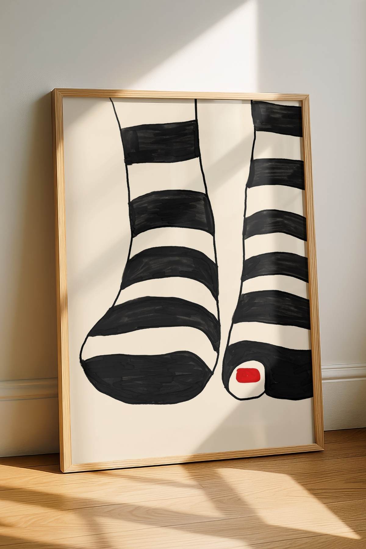 Minimal Siyah Beyaz Çorap Tablo Modern Duvar Tablosu Poster Çerçevesiz