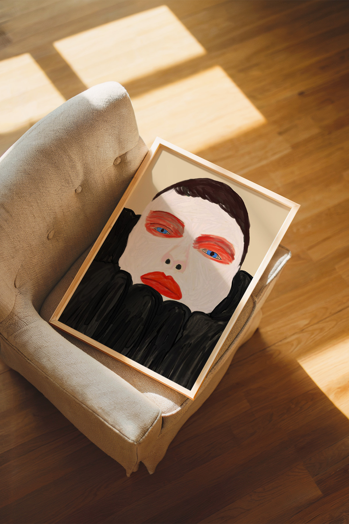 Modern Kadın Portre Tablosu Minimal Yüz İllüstrasyon Dekoratif Duvar Tablosu Poster Çerçevesiz
