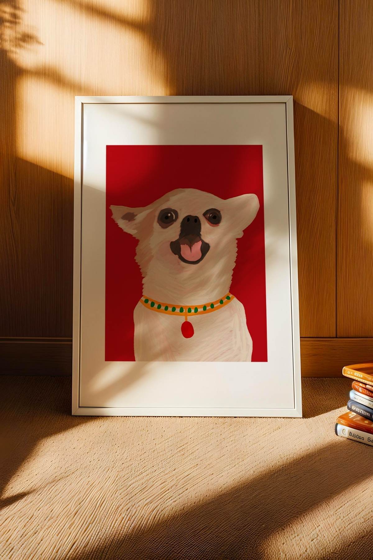 Sevimli Köpek Portre Poster Evcil Hayvan Temalı Modern Dekoratif Duvar Tablosu Çerçevesiz