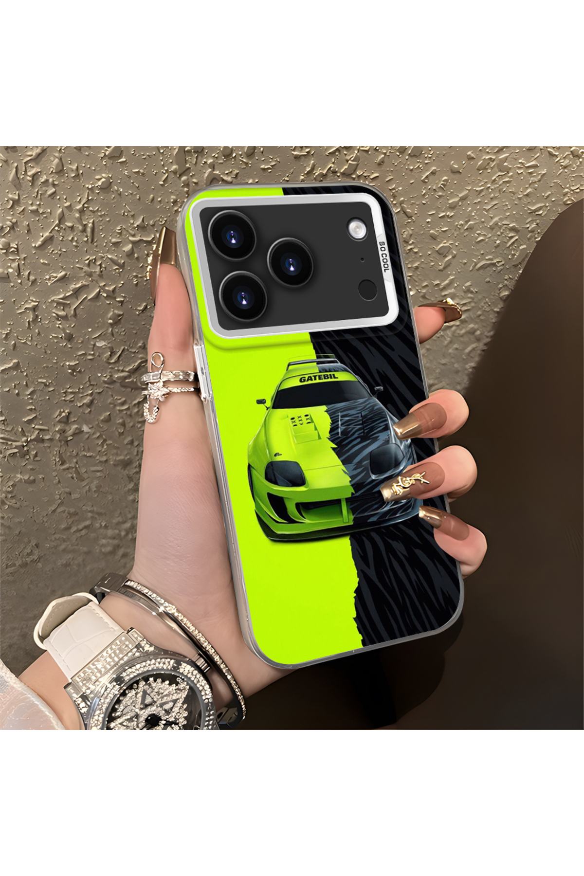 iPhone 17 Pro Max Compatible Silicone Edge Hard Rear Anti Fall Phone Case Lamborghini