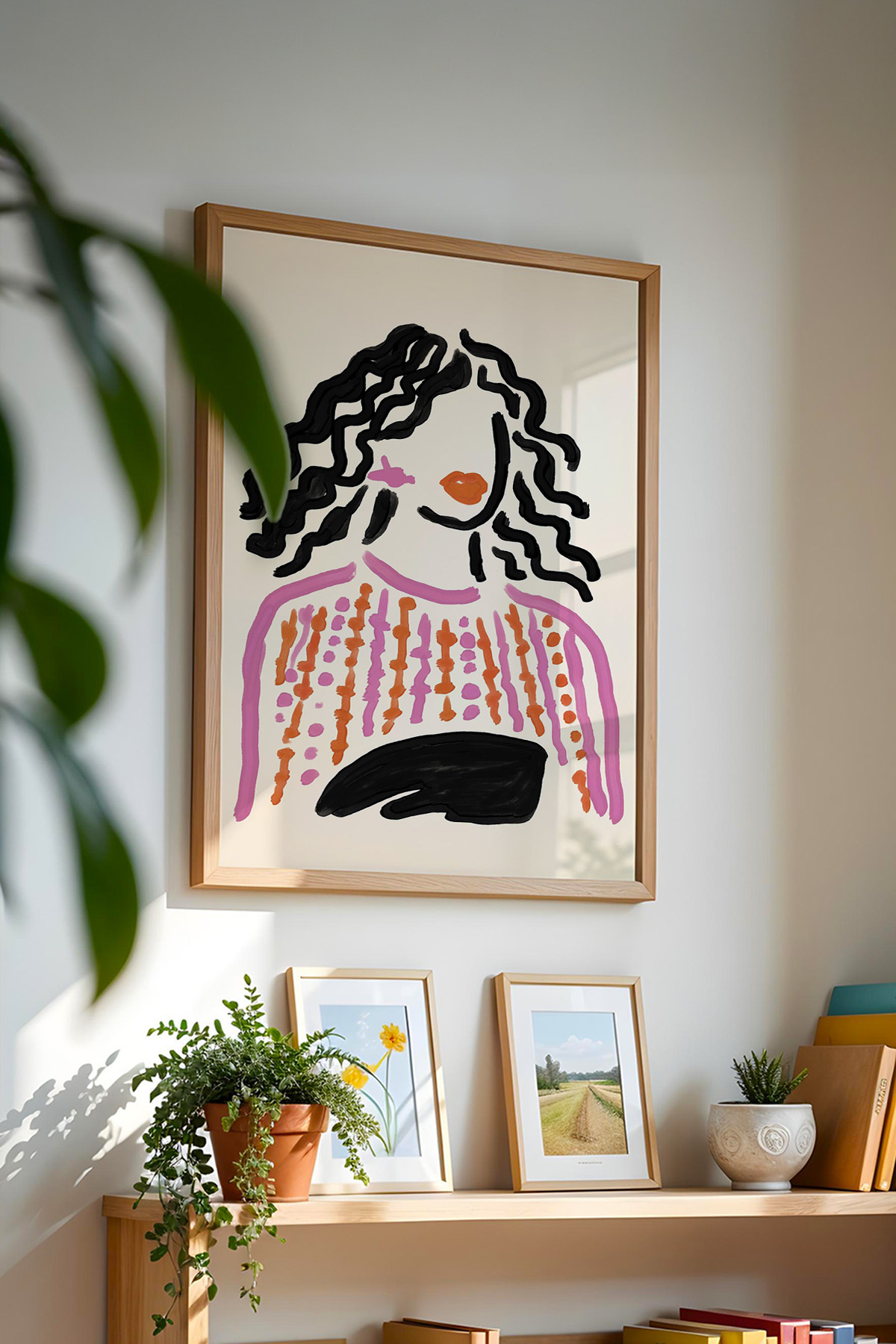 Soyut Kadın Figür Tablosu Modern Minimal Duvar Tablosu Dekoratif Poster – Çerçevesiz