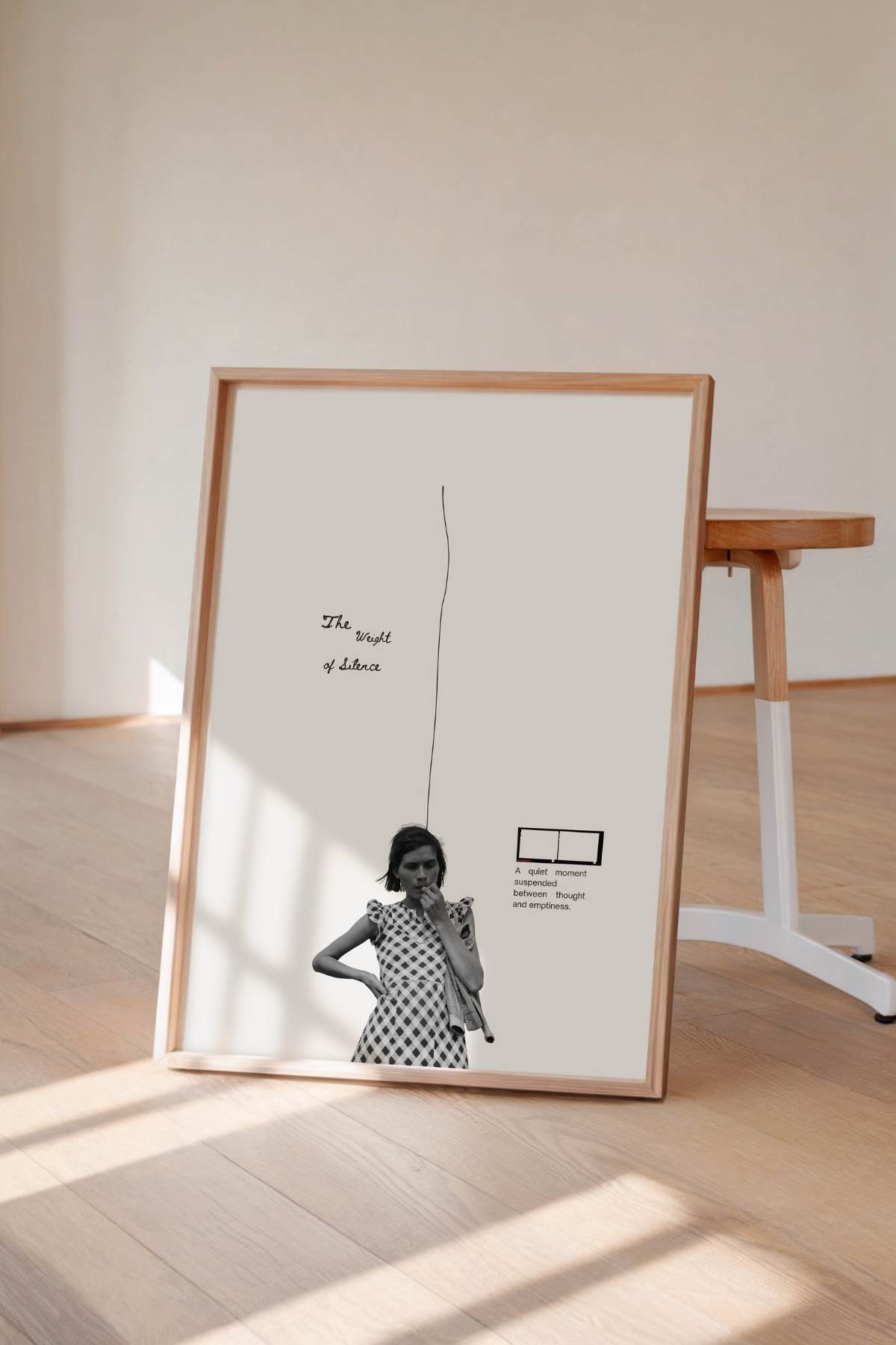 Minimal Kadın Figürlü Kolaj Posteri Modern Sanat Duvar Tablosu Çerçevesiz