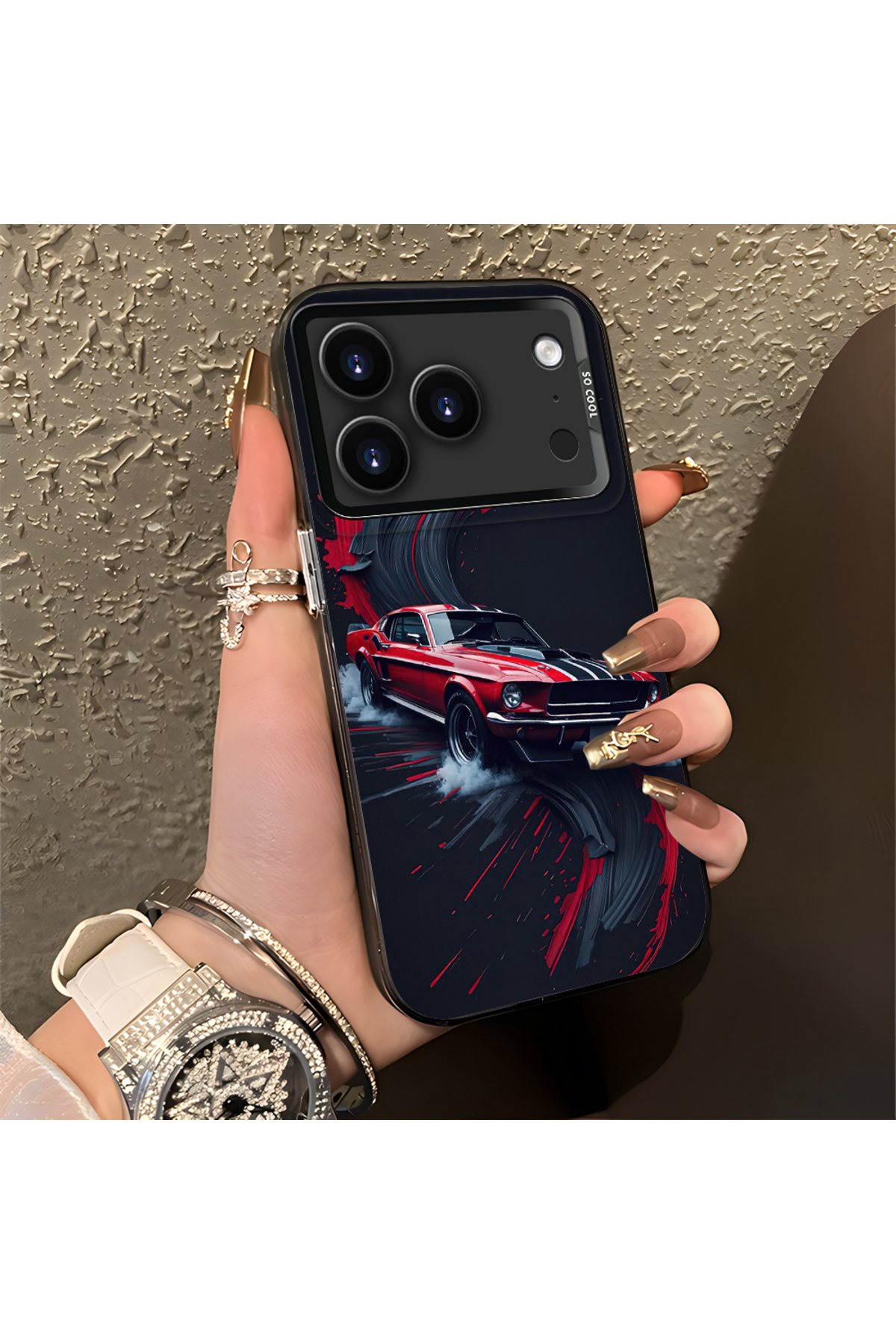 iPhone 17 Pro Max Compatible Classic Car Silicone Edge Hard Rear Anti Fall Phone Case
