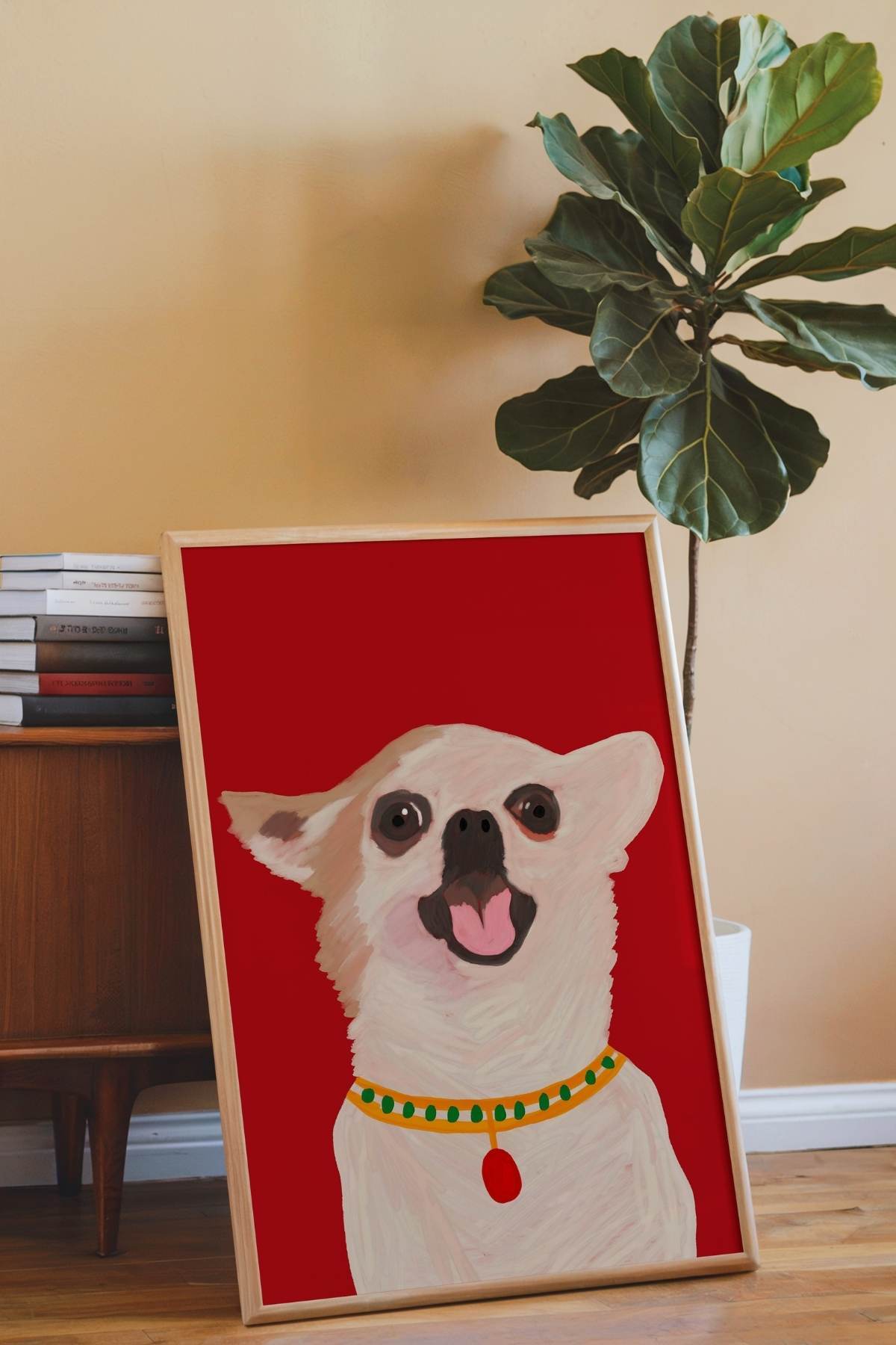 Sevimli Köpek Portre Poster Evcil Hayvan Temalı Modern Dekoratif Duvar Tablosu Çerçevesiz