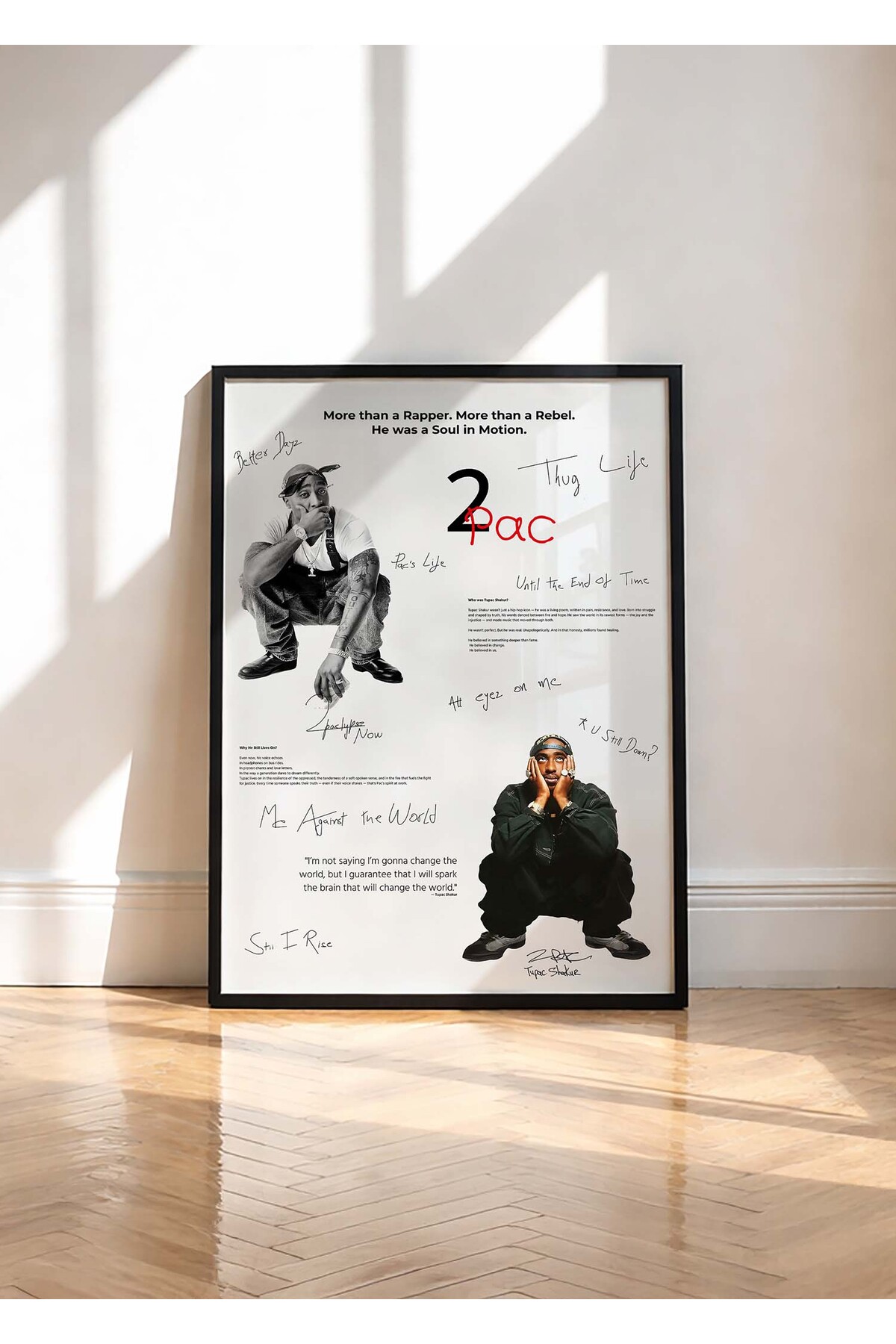 Huca Tupac Shakur Poster - 2PAC - Thug Life - Rap - Hiphop