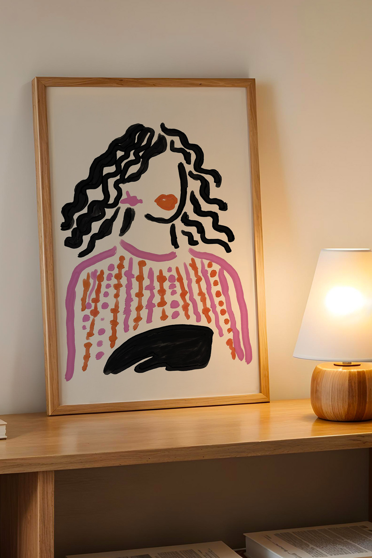 Soyut Kadın Figür Tablosu Modern Minimal Duvar Tablosu Dekoratif Poster – Çerçevesiz