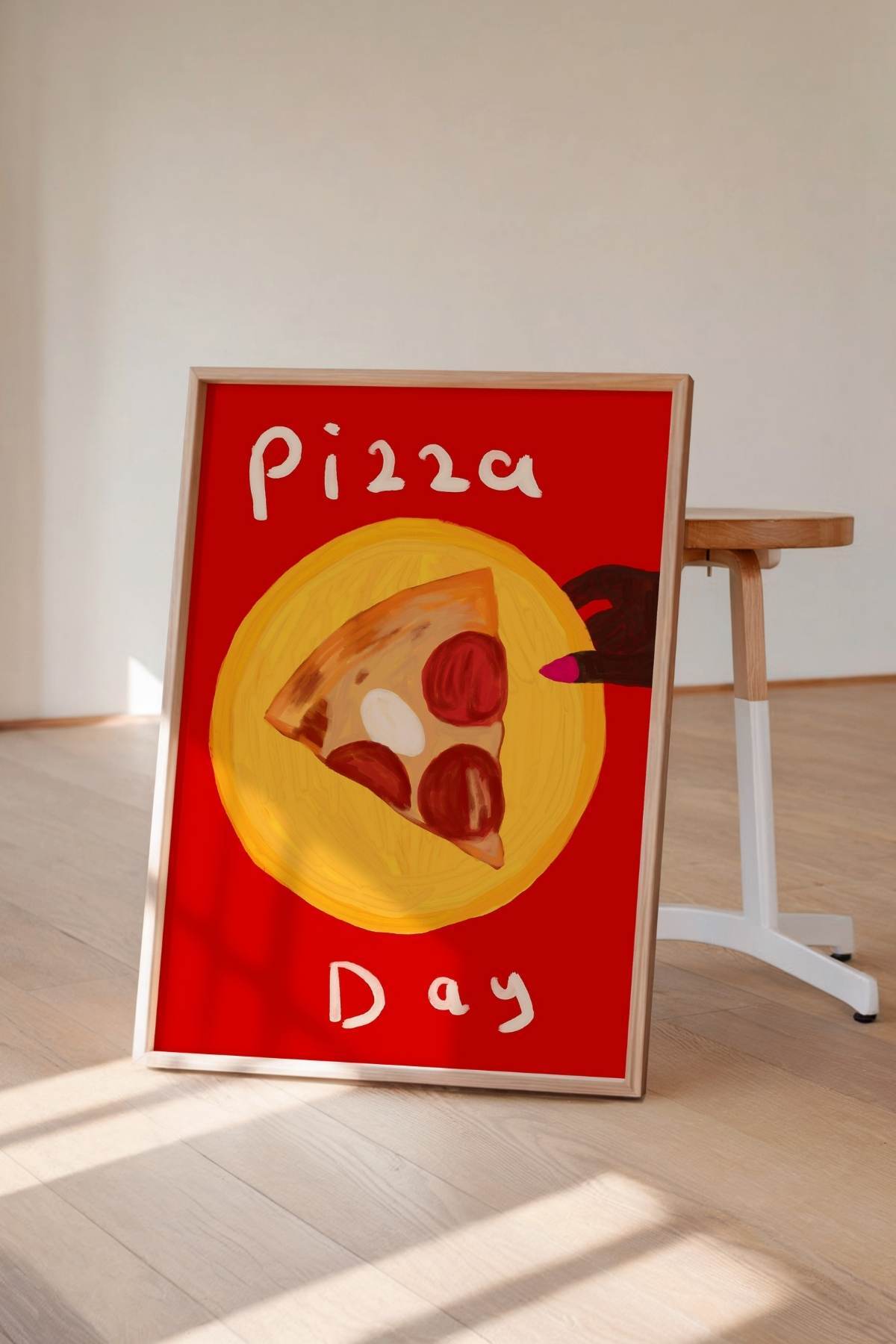 Pizza Temalı Tablo Modern Poster Mutfak Duvar Dekoru Çerçevesiz