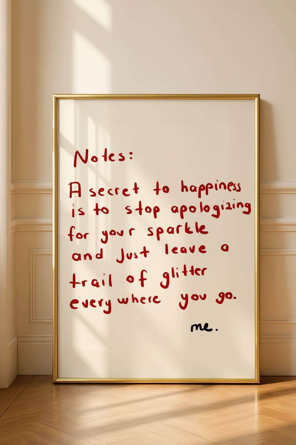 Minimal El Yazısı Motivasyon Poster Modern Duvar Tablosu Çerçevesiz