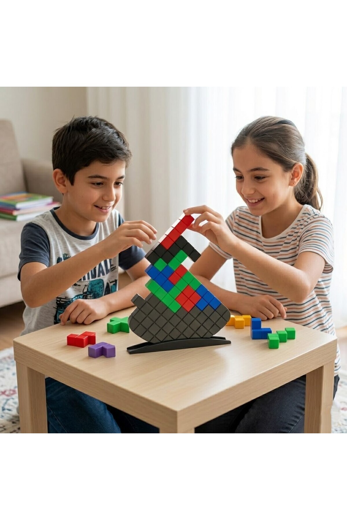 ARCANIUM Montessori&Stem Tetris Denge Oyunu- Dikkat ve Konsantrasyon Geliştirici Geometrik Bloklar Seti fotoğrafı 3 (önizleme)