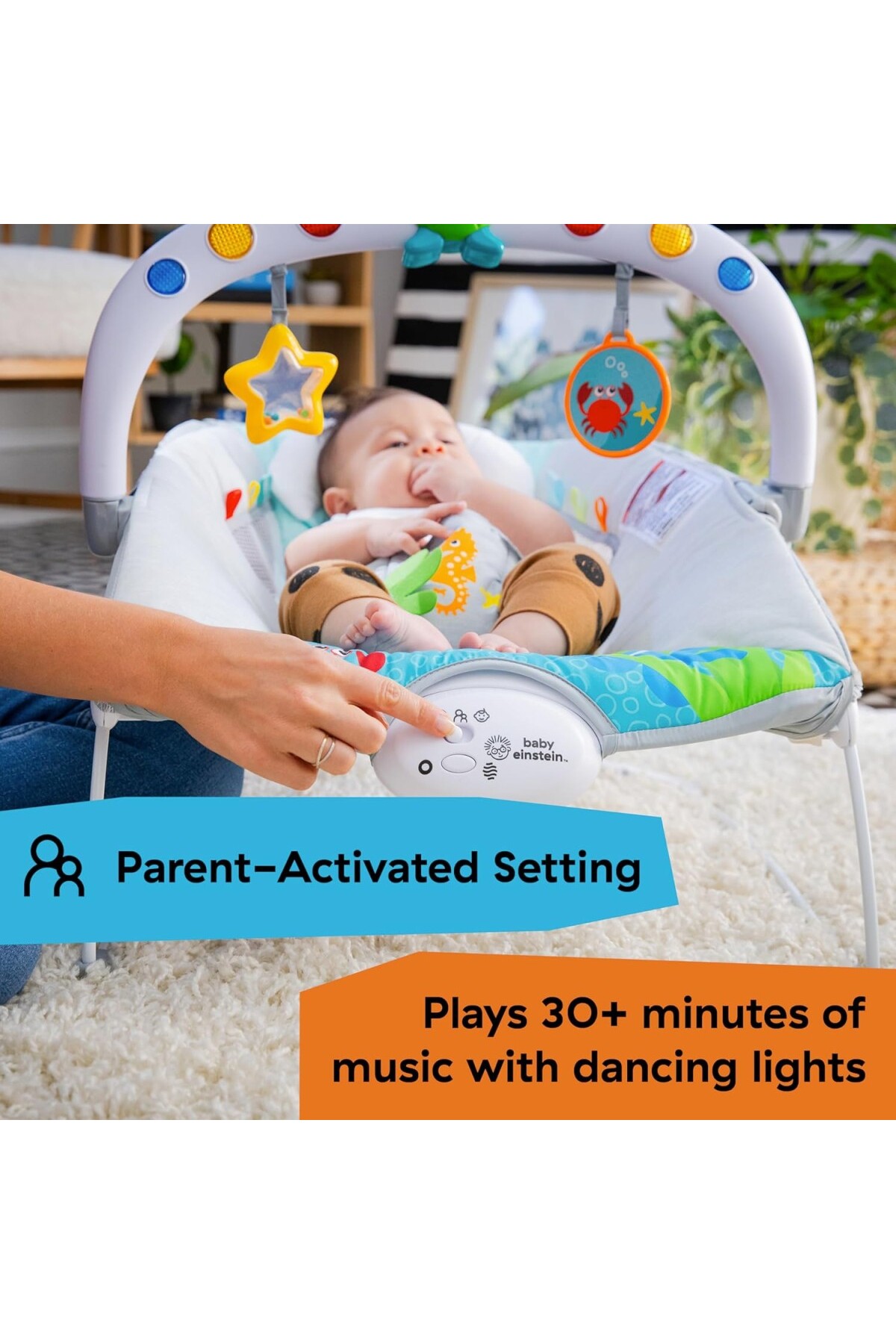 AyrStore Ocean Explorers Müzikal Zıpzıp Yenidoğan Koltuğu, Kick To It Neptune, Üniseks, 0-6 A fotoğrafı 5 (önizleme)