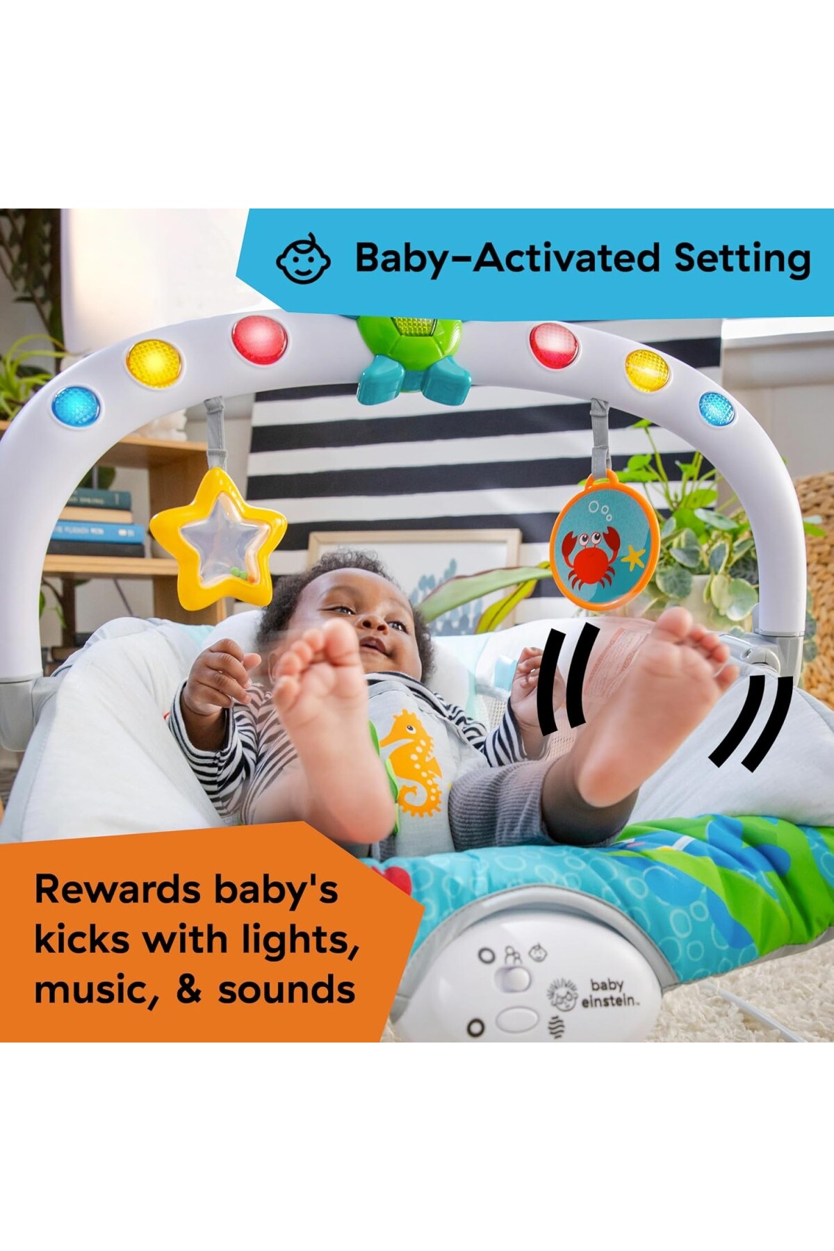 AyrStore Ocean Explorers Müzikal Zıpzıp Yenidoğan Koltuğu, Kick To It Neptune, Üniseks, 0-6 A fotoğrafı 4 (önizleme)