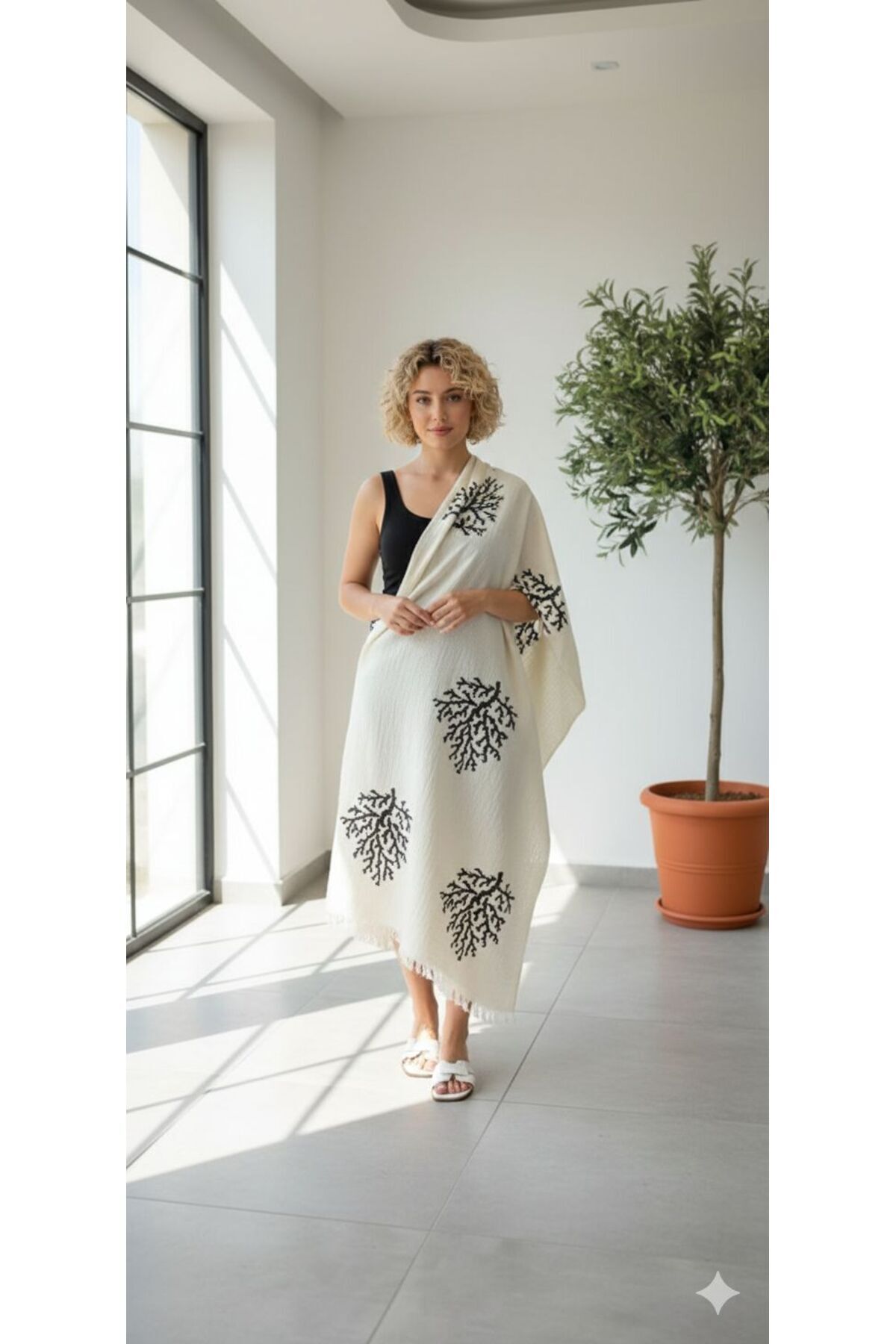 Printed Muslin Peshtemal Towel 100% Cotton Handcrafted Stone Printing
