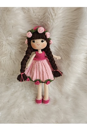 ToysWorld Amigurumi güllü bebek organik oyuncak