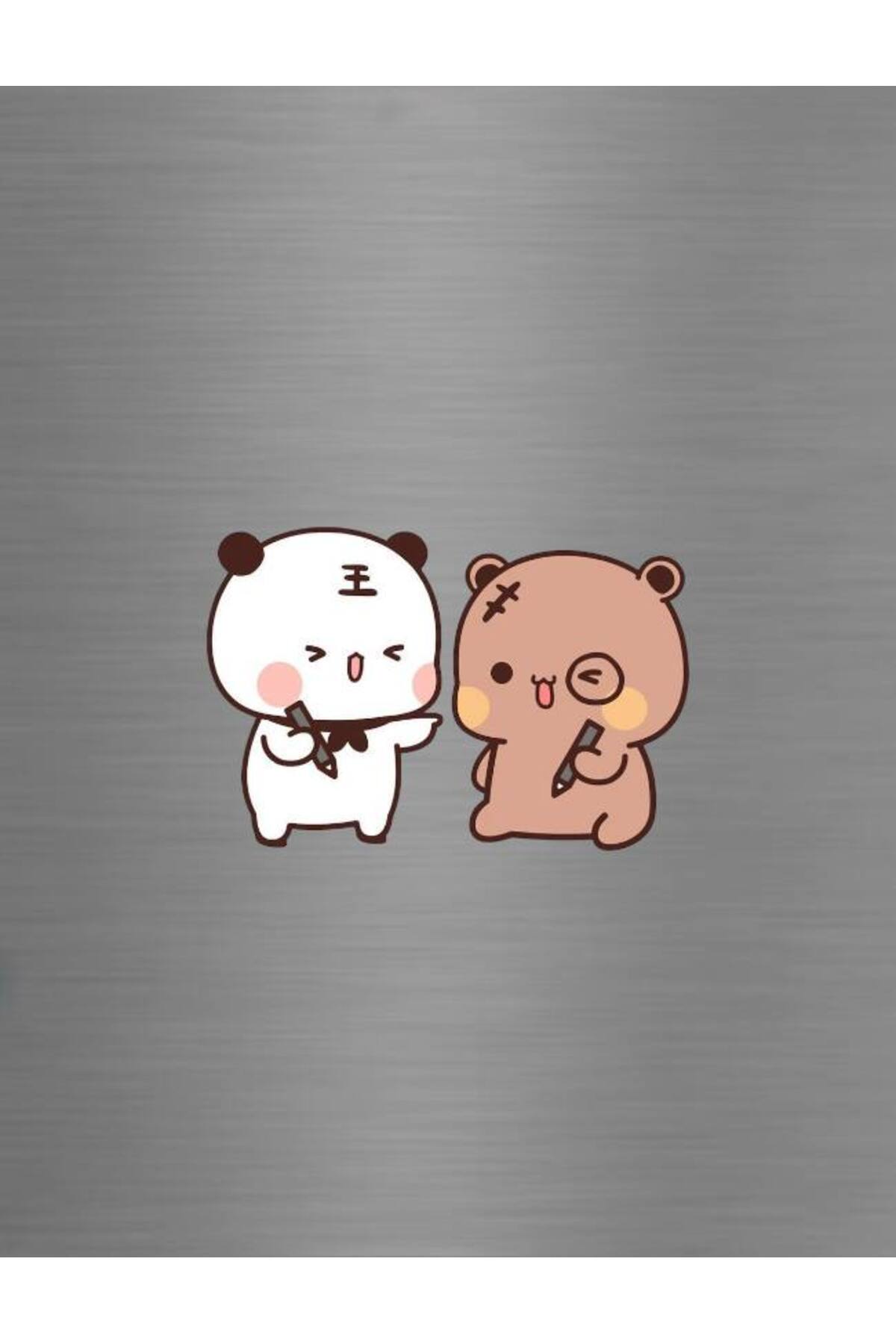 Naughty Drawing Lovers Joking Each Other Dudu Bu Dear Gift Fridge Magnet