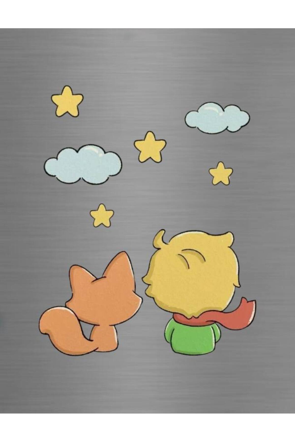 Little Prince And Fox Sky Themed Nostalgic Decorative Ornament Fridge Magnet