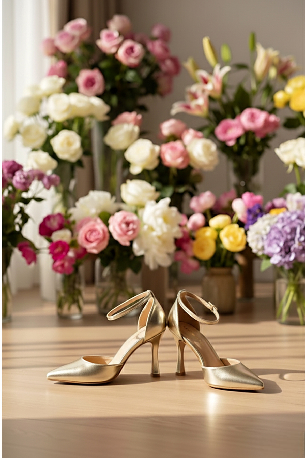 Modavien  kadın altın abiye ayakkabısı 7 cm ( TAM KALIP ) - Görsel 2