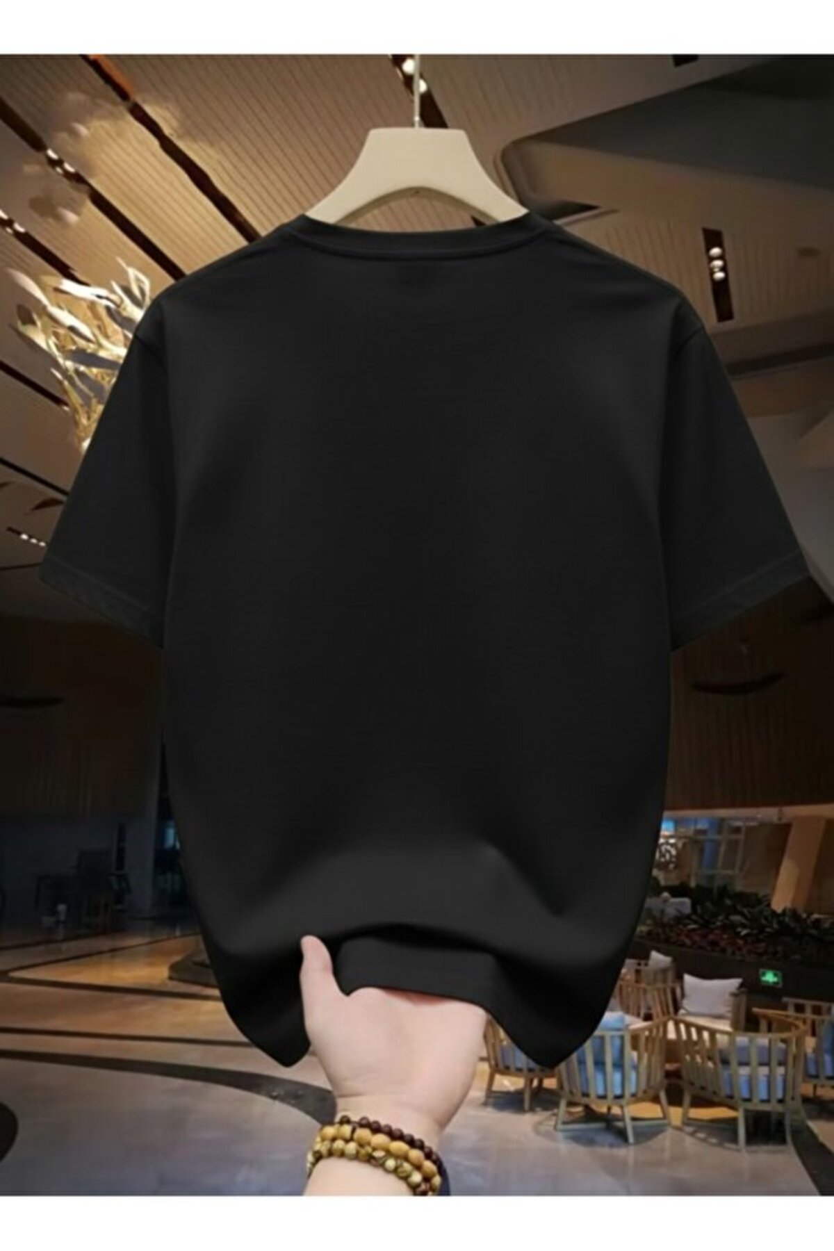 one button Bay/ Whatever Baskılı Basic Oversize Tişört görsel 2