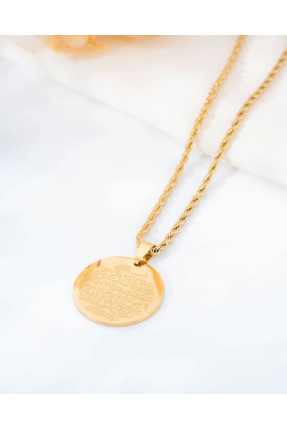 Mia Lia Design Ayetel Kürsi Yazılı Madalyon Kolye