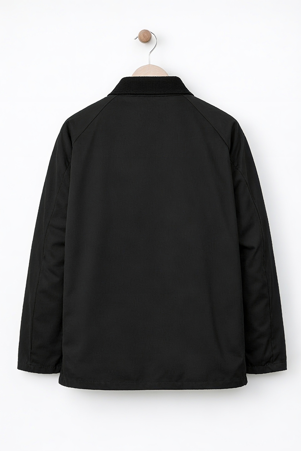 EA LİNE  Siyah Oversize Kadife Yaka ve Çıtçıt Detaylı Unisex Mevsimlik Mont&Ceket - Görsel 6