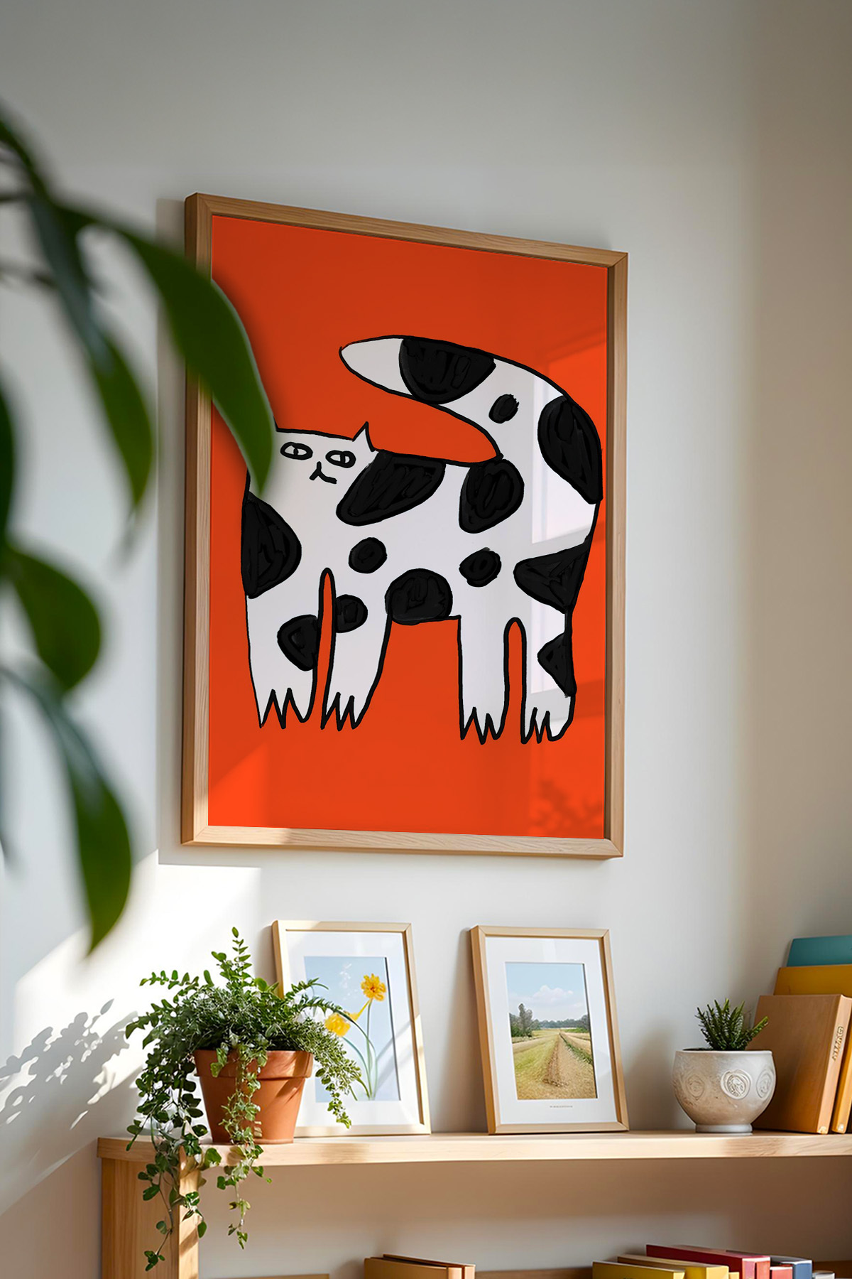 3’lü Kedi İllüstrasyon Tablo Poster Seti Çocuk Odası Dekoru Çerçevesiz