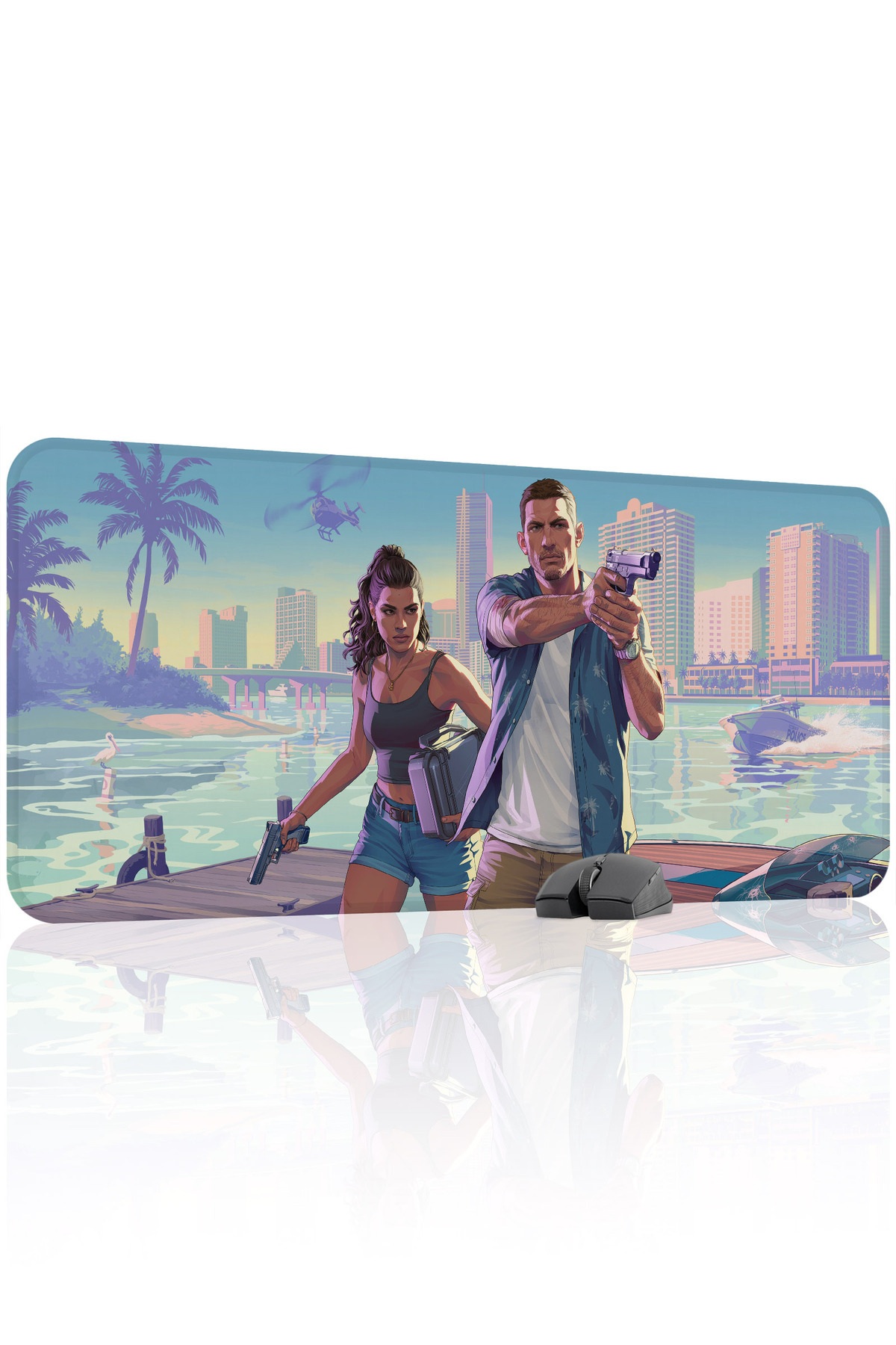 GTA 6 Anti-Slip Seam Rubber Gaming Mousepad V3 - 90x40 XXL Gaming Mouse Pad