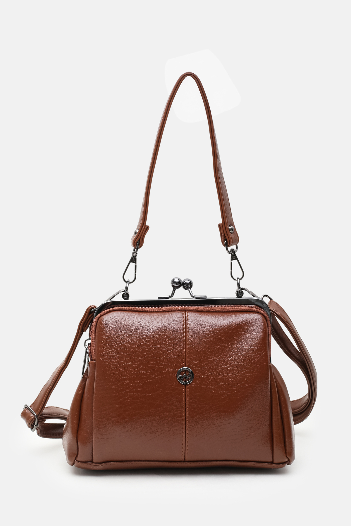 Women's Tan 4 Section Lined Scholarship and Zipper Closure Hand Sleeve and Shoulder Bag