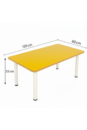 Laylay Toys Anaokulu Çocuk Masası SARI (AHŞAP) Anaokulu Kreş Çocuk Masaları A...