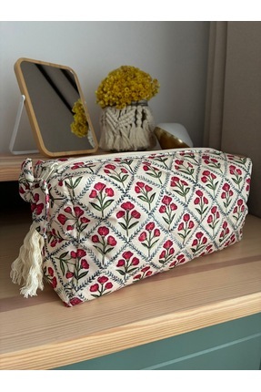 Atölye Mimi El Yapımı Kapitone Makyaj ve Seyehat Çantası