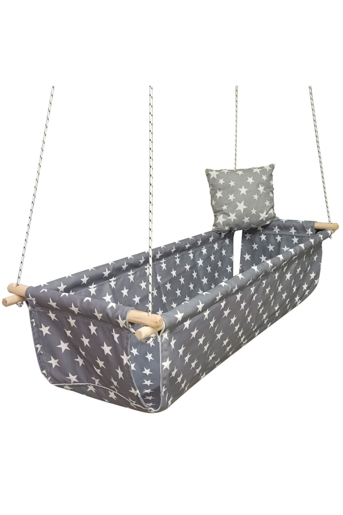 Bundeba Bebek Çocuk Çingene Beşiği GRİ YILDIZLI fotoğrafı 4 (önizleme)