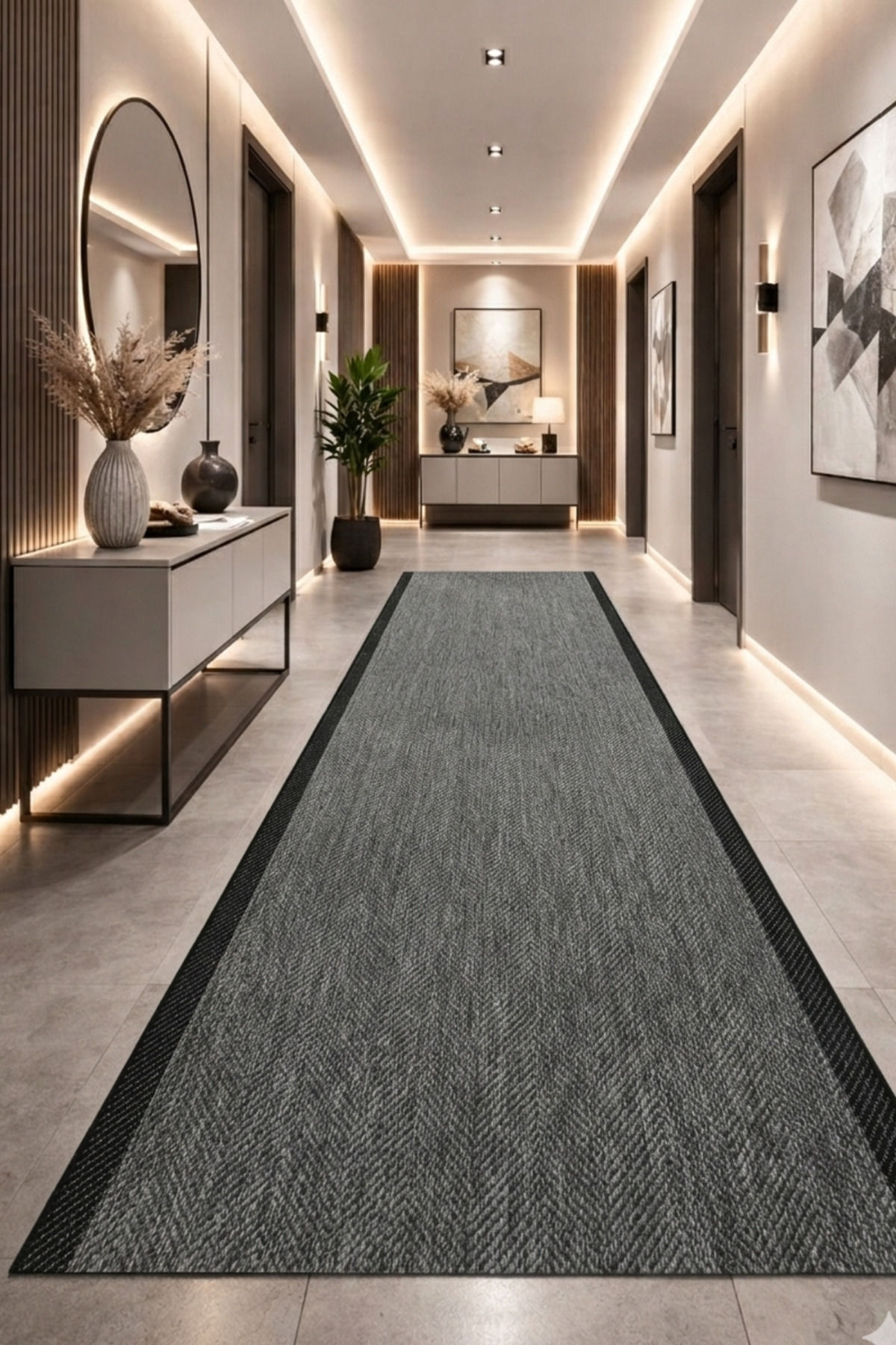 Anti-Slip Floor Sisal Cutting Carpet Kitchen Corridor Hallway Runner S906ANTRASITE