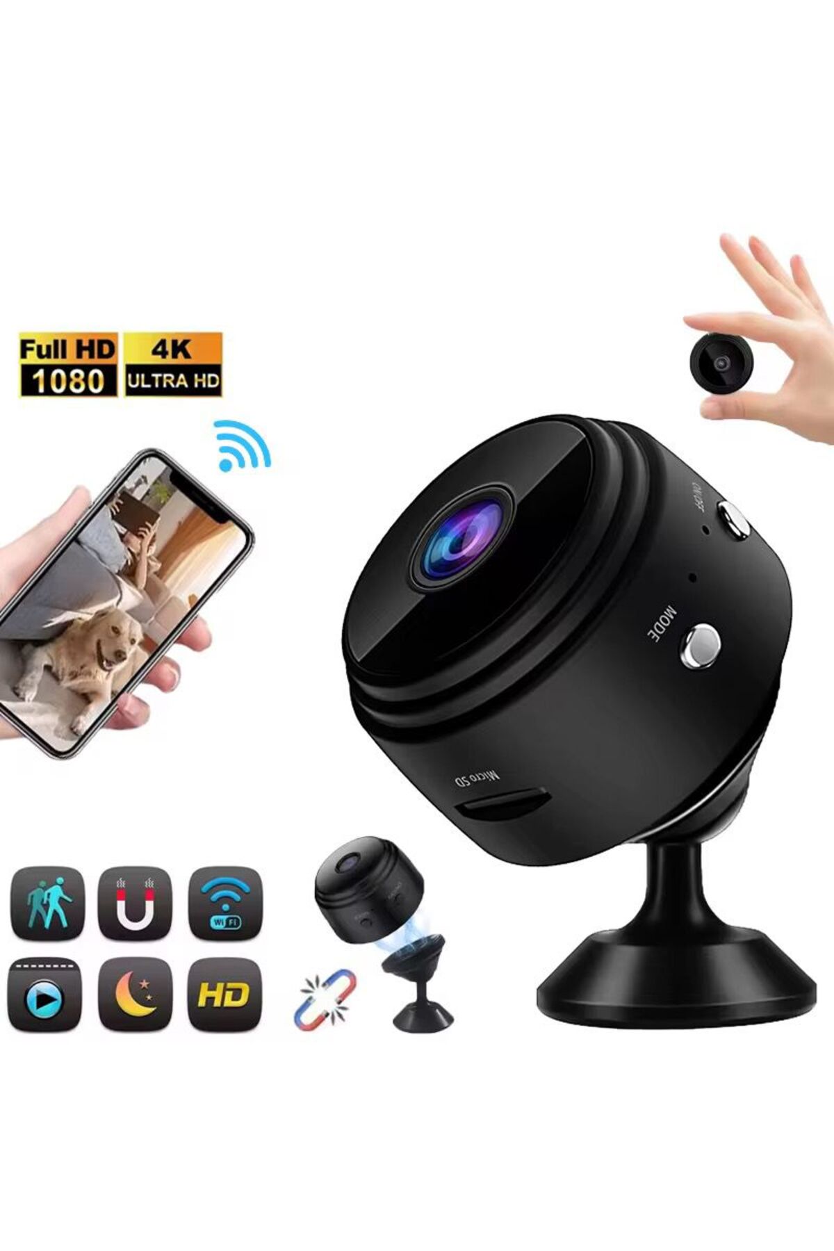 XTRIKE ME Mini Wifi Camera 1080 Gece Görüşlü Hareket Sensörlü Kablosuz Bebek ve Bakıcı Kamerası Güvenlik fotoğrafı 2 (önizleme)