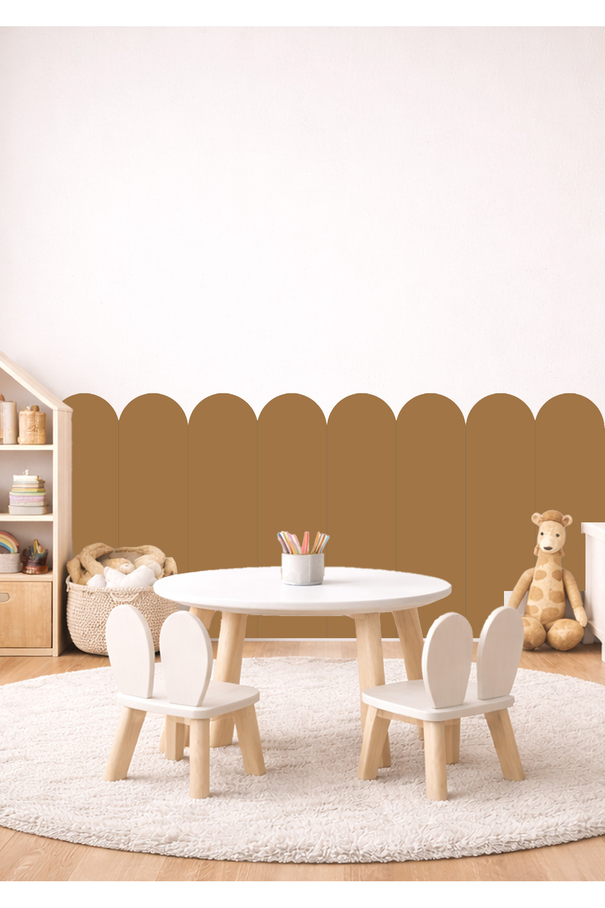 Oval Curved Striped Wall Cladding Panel Foil Sticker Set