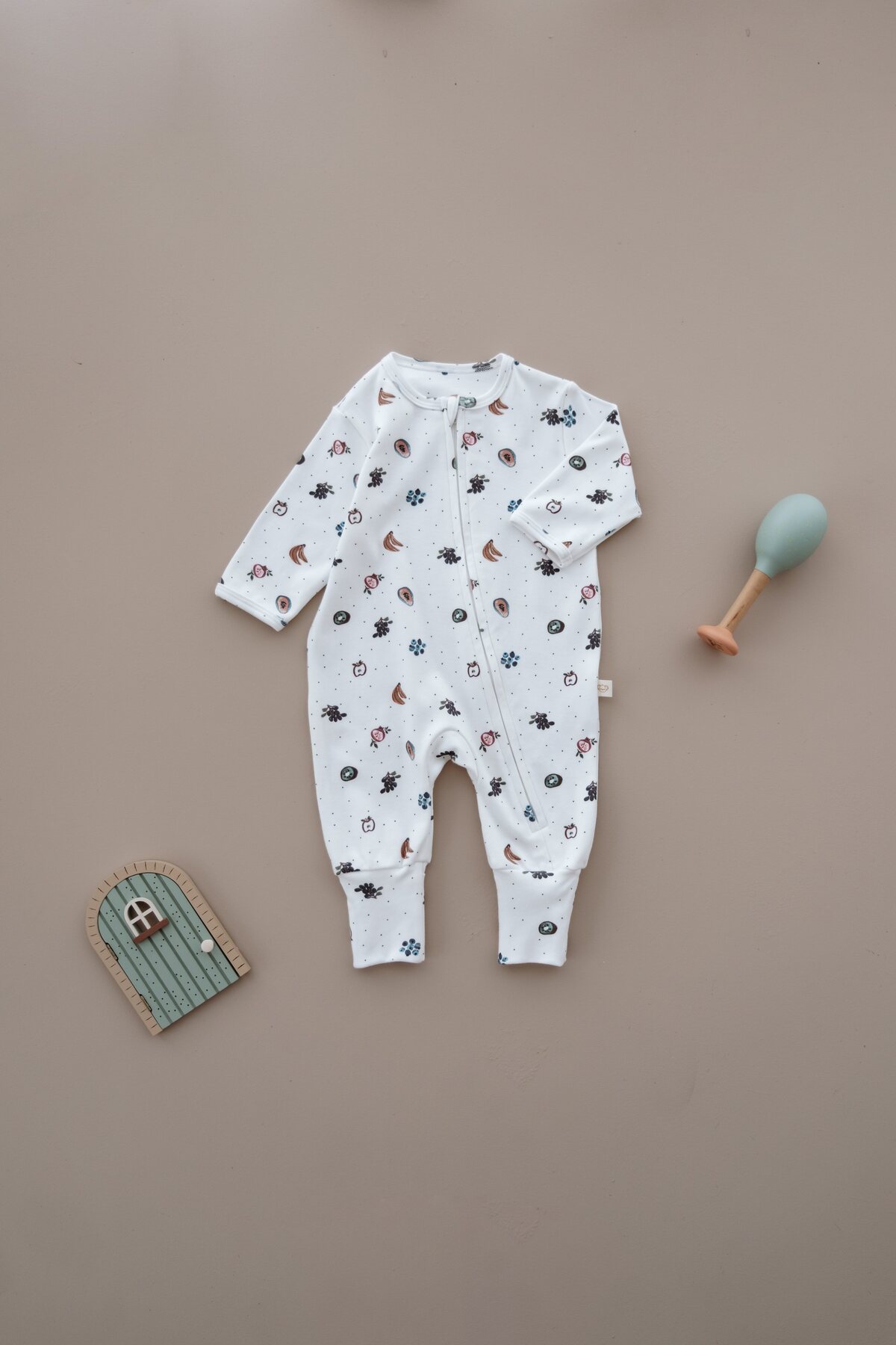 Oh La La Koala For Little Ones Meyve Baskılı Calmy Serisi Fermuarlı Tulum fotoğrafı 4 (önizleme)