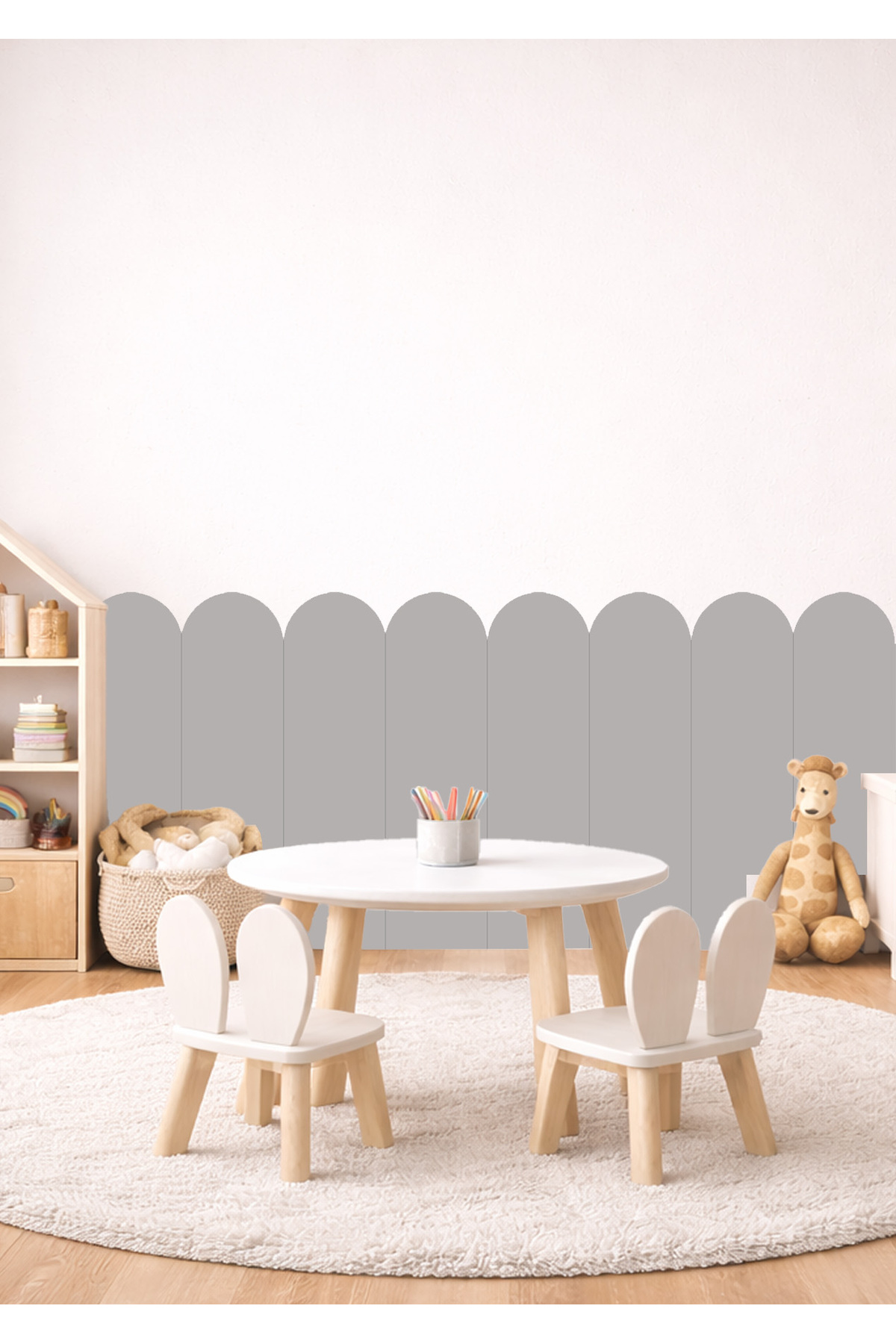 Oval Curved Striped Wall Cladding Panel Foil Sticker Set