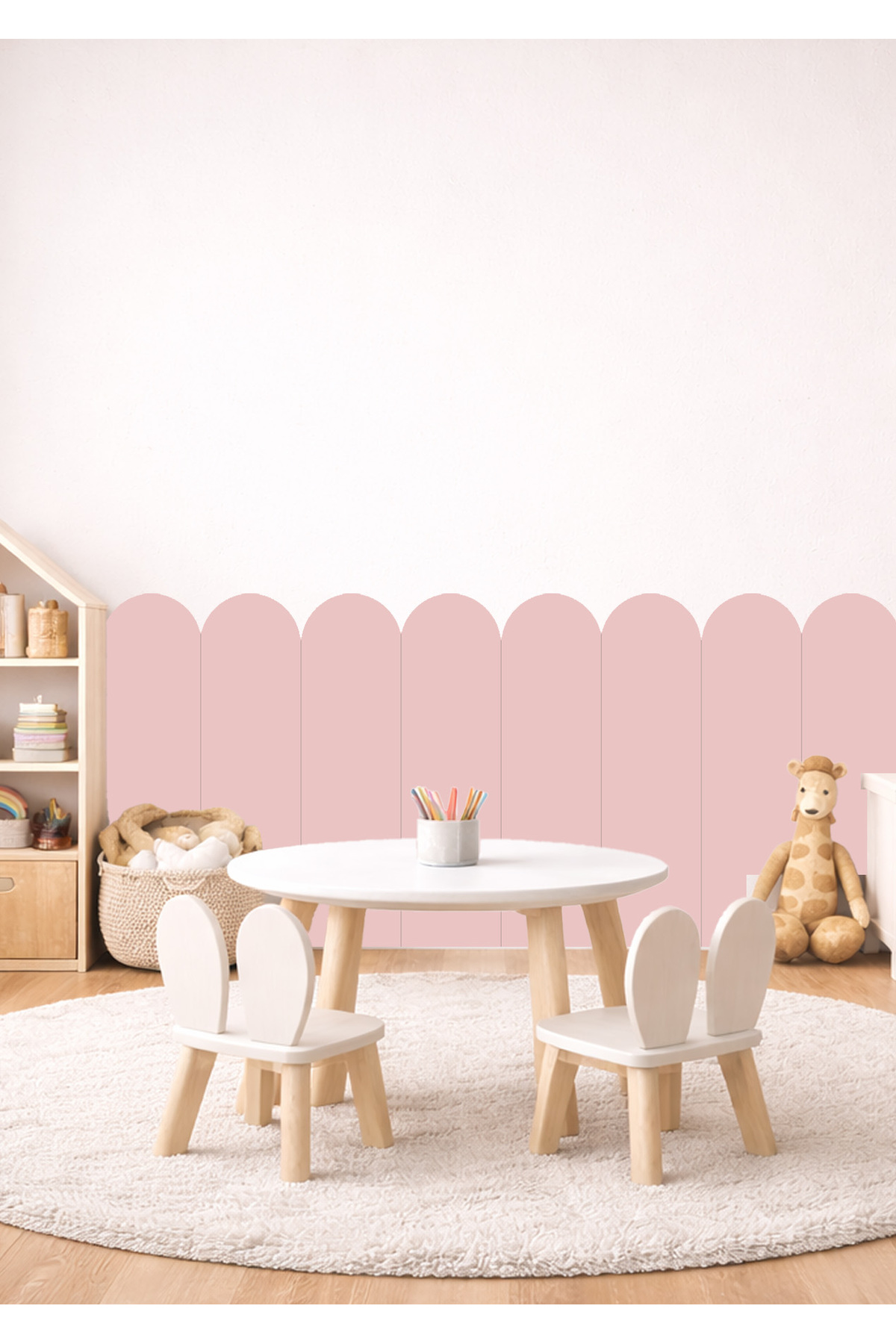 Oval Curved Striped Wall Cladding Panel Foil Sticker Set