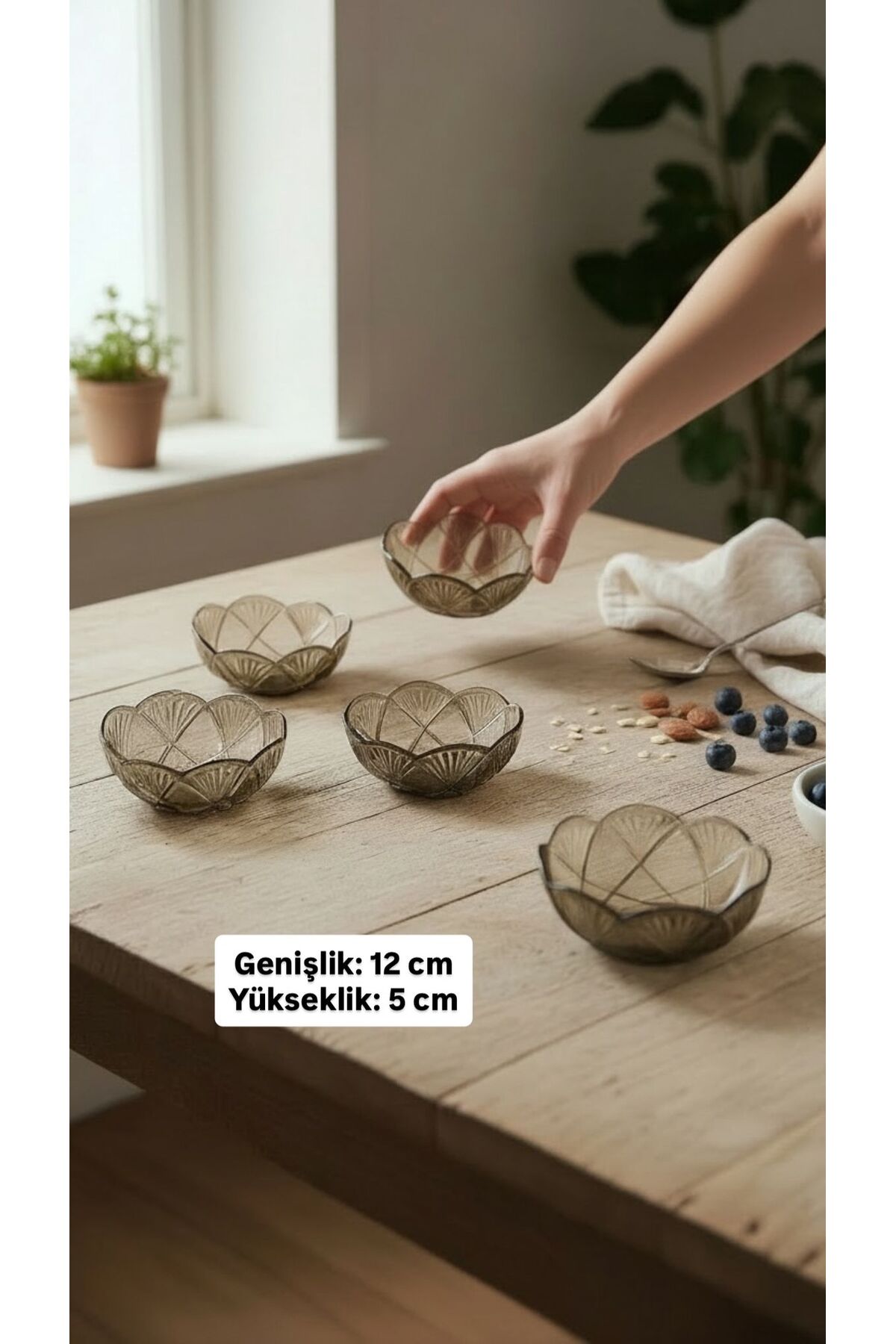6’lı Büyük Çerezlik ve Sunumluk Kase Seti – Karadeniz Çerezlik, İkramlık 565 ml
