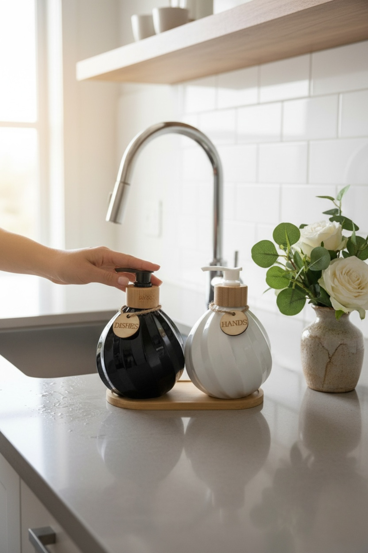 İtalyan Sıvı Sabunluk 2x400 ml – Şık ve Modern Sıvı Sabun Dispenseri