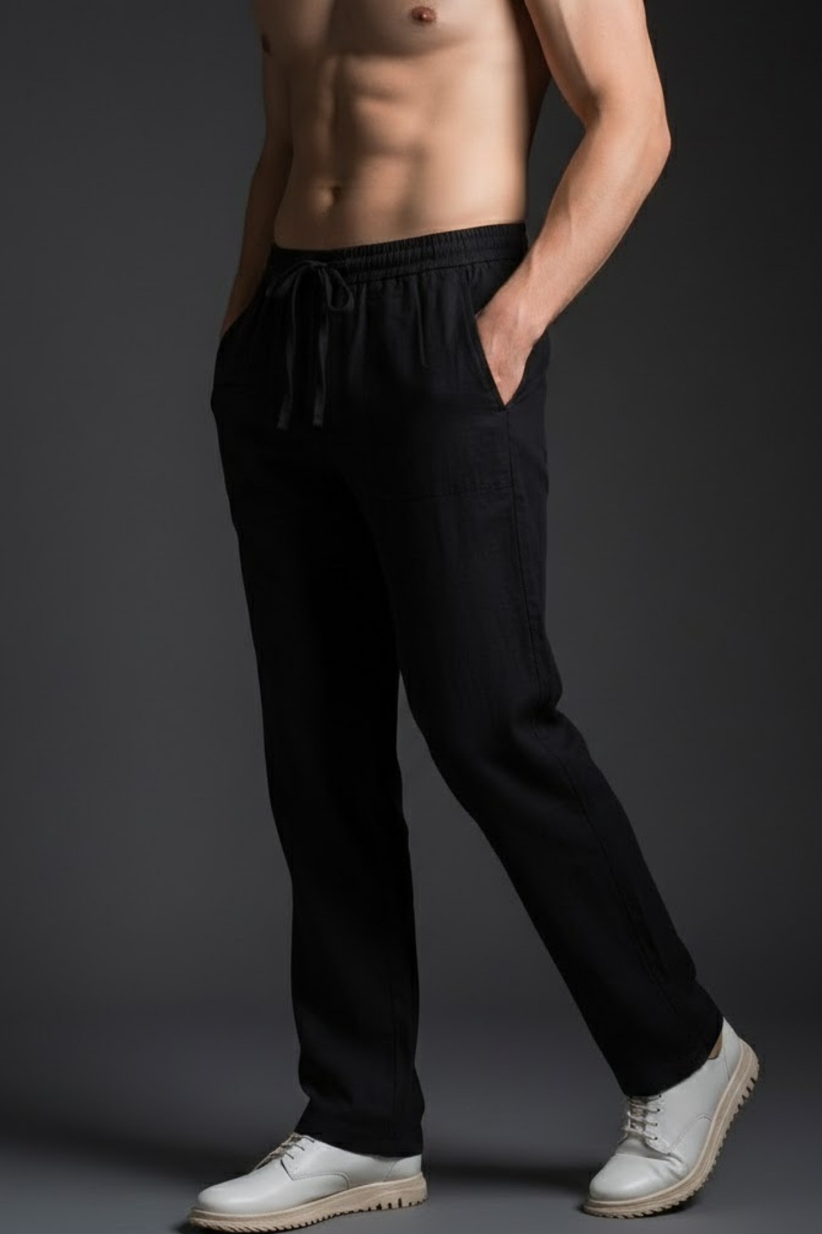 COMBİNE MİCHAİL  Erkek Bel Lastikli Salaş 2 Li Keten Pantolon - Görsel 6