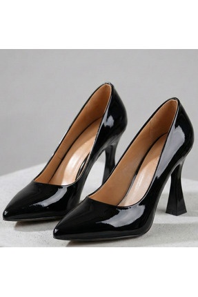 Barinoska Kadın Sivri Burun Stiletto 8 cm Topuklu Ayakkabı Siyah Nude Beyaz T...