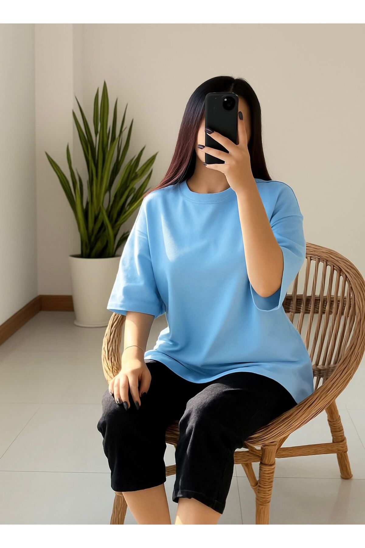 DM DOLCE MORE Düz Oversize Unisex Tişört YB6