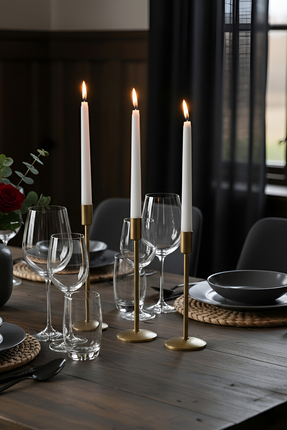 AA HomeLight 3'lü Üçlü Eskitme Şamdan Takımı Dekoratif Ev Eşyaso Paslanmaz Mu...