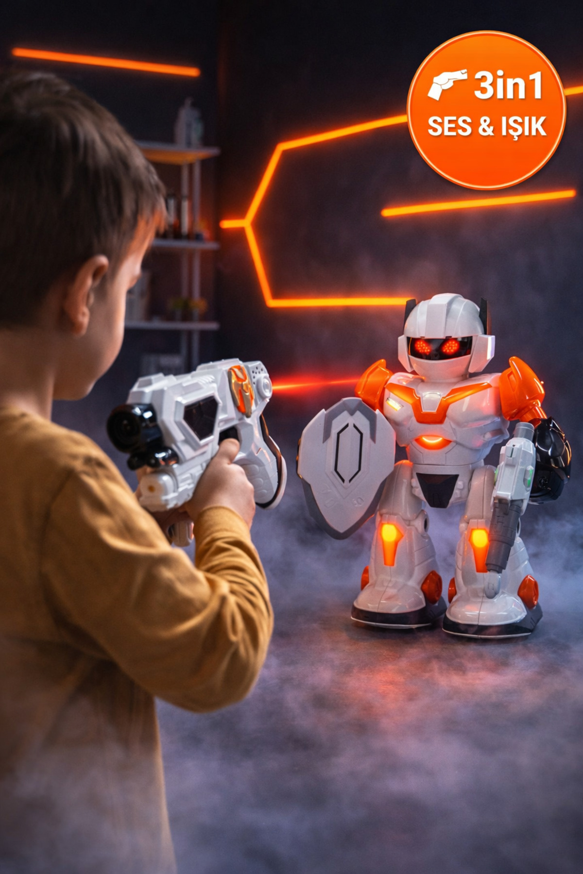 Scienz of Life & Sol Uprising CDセット TOYFEST 3in1 Sesli Işıklı Dans Eden Robot Lazer Silahlı İnfrared