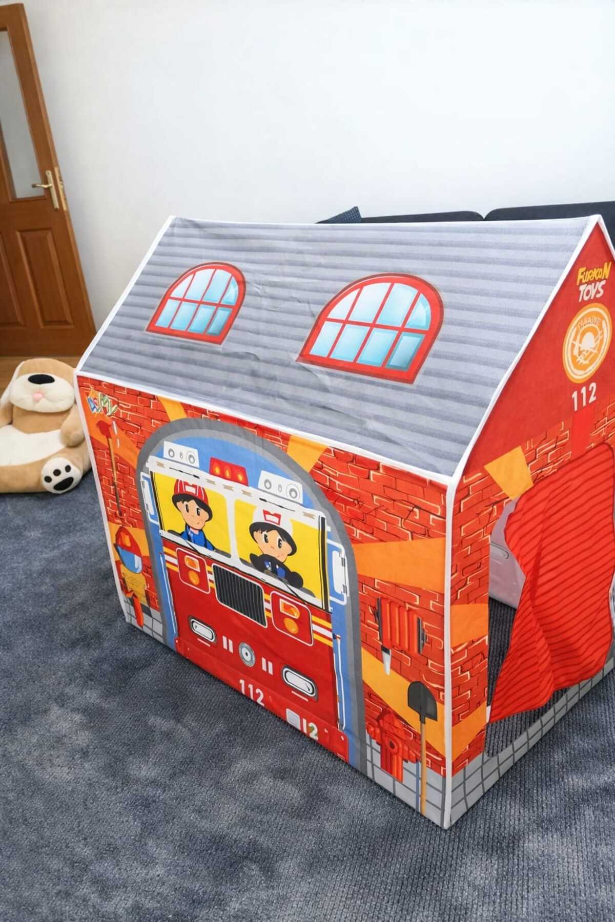 TOHA İtfaiye Temalı Oyun Çadırı 100x100x68 cm – Portatif, Kolay Kurulum Çocuk Oyun Evi 3+ Yaş fotoğrafı 3 (önizleme)